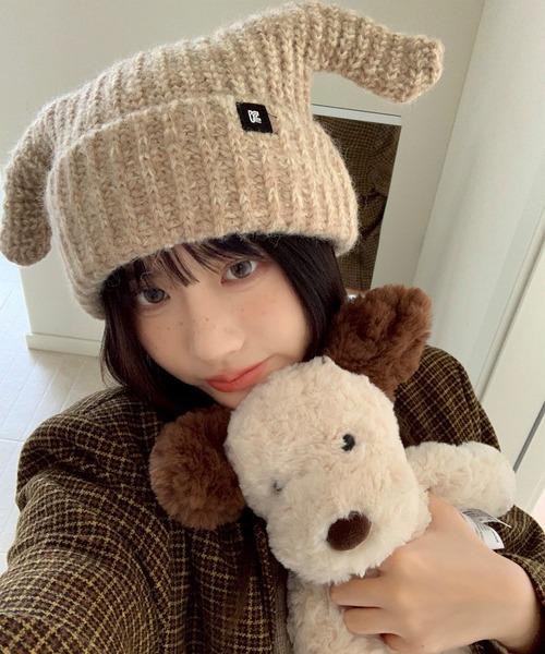 セール】うさ耳ニット帽/Horn Knit Hat（ニットキャップ/ビーニー
