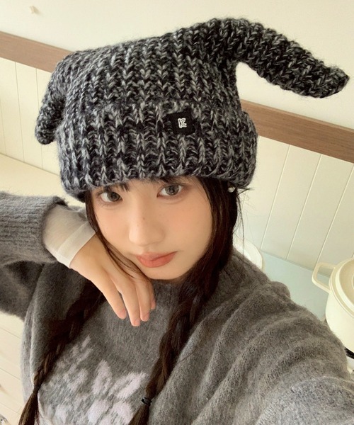 セール】うさ耳ニット帽/Horn Knit Hat（ニットキャップ/ビーニー