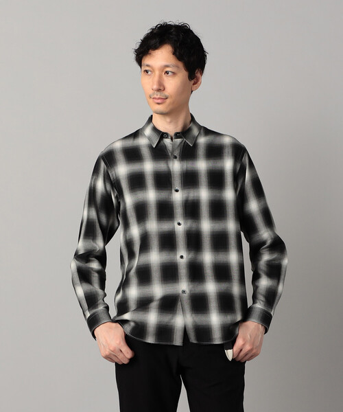 COMME CA MEN(コムサメン)の「オンブレチェック レギュラーカラーシャツ(シャツ/ブラウス・メンズ・ブラック・S/M/L)」の1枚目の写真