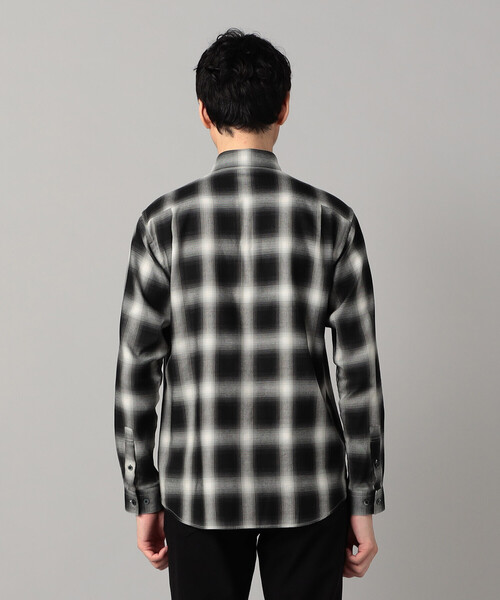 COMME CA MEN(コムサメン)の「オンブレチェック レギュラーカラーシャツ(シャツ/ブラウス・メンズ・ブラック・S/M/L)」の2枚目の写真