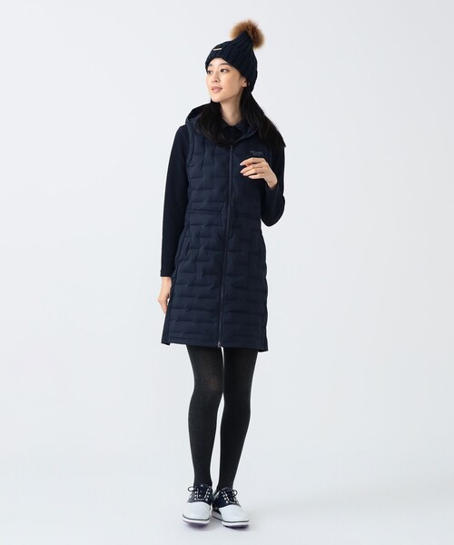 BEAMS GOLF（ビームスゴルフ）の「▲PURPLE LABEL / 接結ダウン 切替ワンピース（ワンピース・レディース・ホワイト/ネイビー・LARGE/MEDIUM）」の4枚目の写真