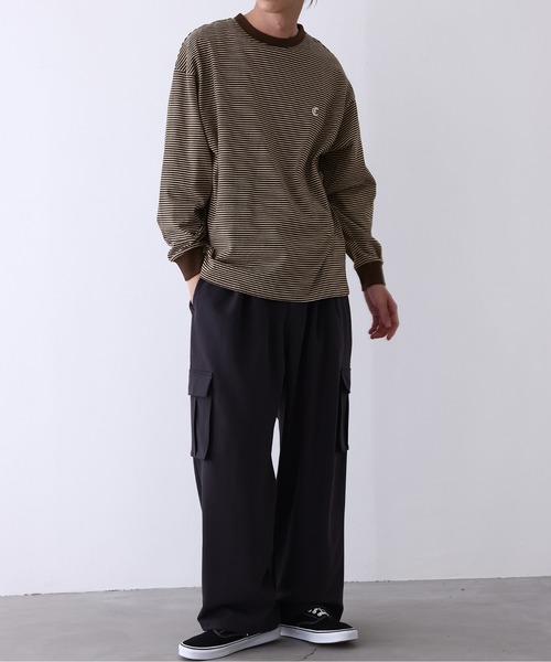 MDR(エムディアール)の「【Champion】リバースウィーブ ボーダーロンT(C3-C405)(Tシャツ/カットソー・メンズ・グレー/ブラウン・XL/L)」の17枚目の写真