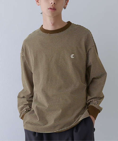 MDR(エムディアール)の「【Champion】リバースウィーブ ボーダーロンT(C3-C405)(Tシャツ/カットソー・メンズ・グレー/ブラウン・XL/L)」の21枚目の写真