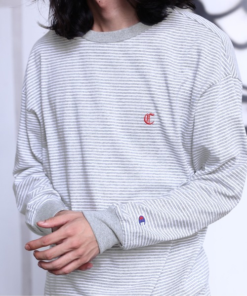 MDR(エムディアール)の「【Champion】リバースウィーブ ボーダーロンT(C3-C405)(Tシャツ/カットソー・メンズ・グレー/ブラウン・XL/L)」の22枚目の写真