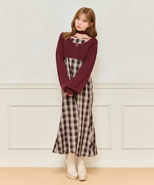 ニット別売り】アソートチェックマーメイドキャミワンピース