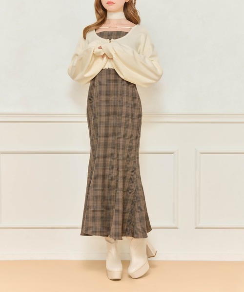 ニット別売り】アソートチェックマーメイドキャミワンピース