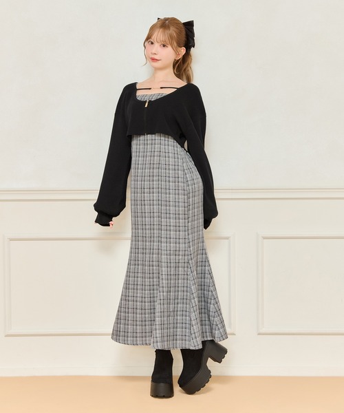 ニット別売り】アソートチェックマーメイドキャミワンピース