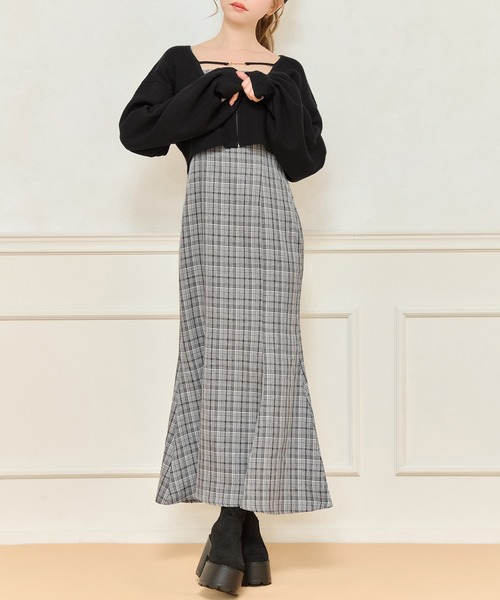 apres jour(アプレジュール)の「【ニット別売り】アソートチェックマーメイドキャミワンピース(ワンピース・レディース・ブラック系その他/ボルドー/ブラウン系その他・X-LARGE/SMALL/MEDIUM)」の9枚目の写真