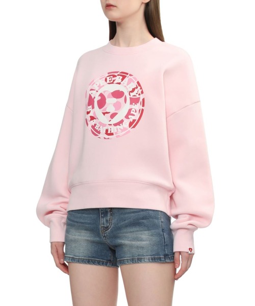 A BATHING APE(アベイシングエイプ)の「ROUND CAMO HEART PRINT SWEAT SHIRT(スウェット・レディース・グレー/ブラック/ピンク・SMALL/X-SMALL)」の9枚目の写真
