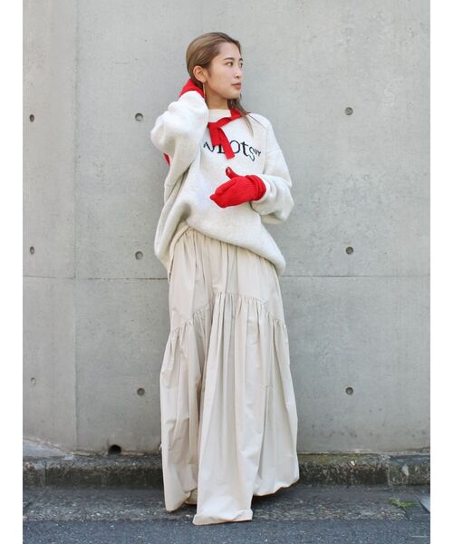 Ungrid(アングリッド)の「ニットスカーフミトンセット(手袋・レディース・レッド/ブラウン/グレー・FREE)」の10枚目の写真