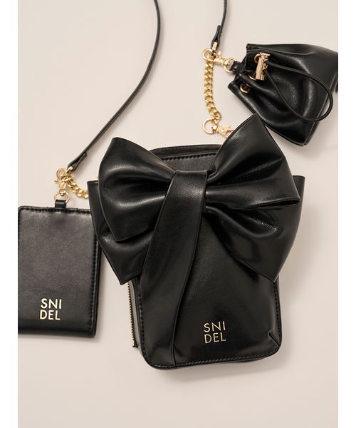 SNIDEL リボンショルダーセットアップ ブラック SNIDEL リボンショルダーセットアップ ブラック SNIDEL HOME