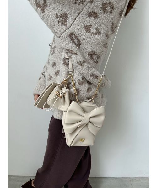 SNIDEL（スナイデル）の「リボンマルチショルダー&ケースセット（ショルダーバッグ・レディース・アイボリー/ブラック/キャメル/イエロー・F）」の7枚目の写真