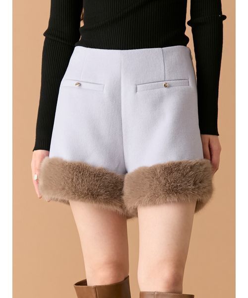 LILY BROWN（リリーブラウン）の「エコファ―ショートパンツ（その他パンツ・レディース・ホワイト/ブラック/ライトブルー・0/1）」の11枚目の写真