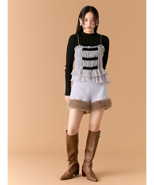 LILY BROWN（リリーブラウン）の「エコファ―ショートパンツ（その他パンツ・レディース・ホワイト/ブラック/ライトブルー・0/1）」の19枚目の写真