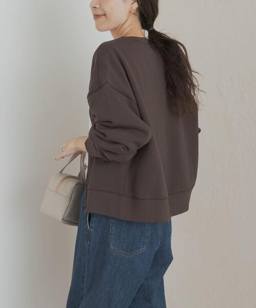 URBAN RESEARCH DOORS（アーバンリサーチドアーズ）の「『WEB/一部店舗限定カラー』コットンスウェットZIPカーディガン（カーディガン/ボレロ・レディース・ブラウン/グレー/チャコールグレー/ブルー・MEDIUM）」の19枚目の写真