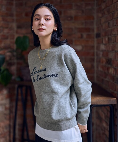 ANY(エニィ)の「刺繍ロゴニット(ニット/セーター・レディース・イエロー系/ダークグリーン系/ライトグレー系/ネイビー系・F)」の10枚目の写真