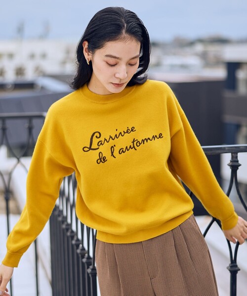 ANY(エニィ)の「刺繍ロゴニット(ニット/セーター・レディース・イエロー系/ダークグリーン系/ライトグレー系/ネイビー系・F)」の14枚目の写真