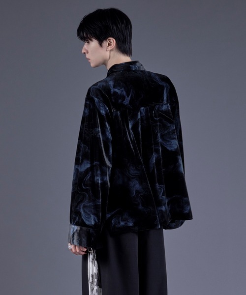 Ellno Loset(エルノロゼット)の「ニュアンスガラベロアシルバーボタンチャイナシャツ(シャツ/ブラウス・メンズ・ブラック×ブルー/ブラック系その他・SMALL/MEDIUM/LARGE)」の7枚目の写真