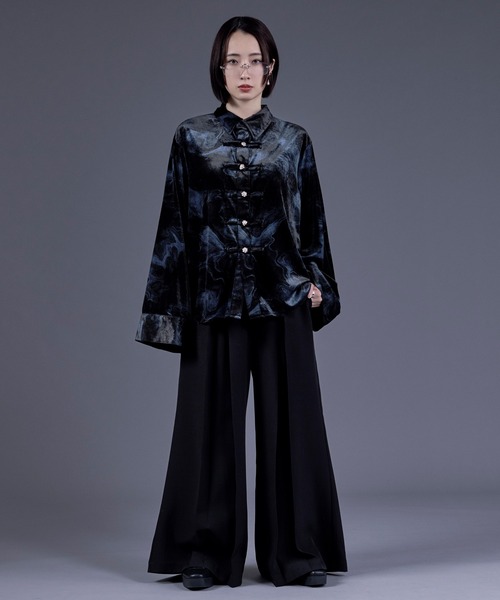 Ellno Loset(エルノロゼット)の「ニュアンスガラベロアシルバーボタンチャイナシャツ(シャツ/ブラウス・メンズ・ブラック×ブルー/ブラック系その他・SMALL/MEDIUM/LARGE)」の13枚目の写真