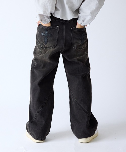 【義勇】サプライヤー　SUPPLIER デニム　バギーデニム セール】SUPPLIER/サプライヤー Switching Pierced Baggy Jeanes