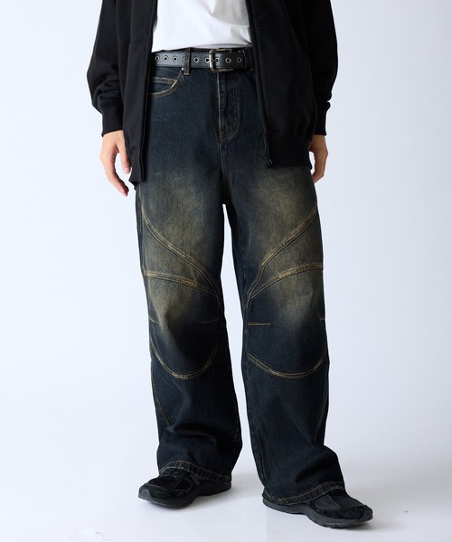 【義勇】サプライヤー　SUPPLIER デニム　バギーデニム SUPPLIER/サプライヤー Switching Pierced Baggy Jeanes オリジナル