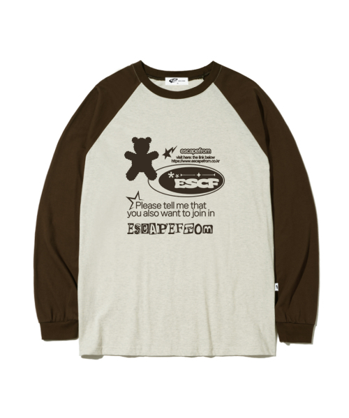 ESCAPEFROM(エスケープフロム)の「ベアレタリングプリントロングスリーブブラウン(Tシャツ/カットソー・レディース・その他・MEDIUM/LARGE/SMALL)」の2枚目の写真