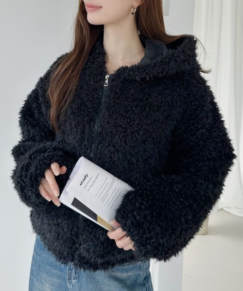 セール】もこもこ ボア フーディ ブルゾン（その他アウター）｜Ada