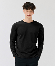 男性変形組織Tシャツ-ブラック