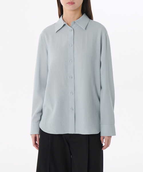 MUSINSA STANDARD WOMAN（ムシンサスタンダードウーマン）の「ウィメンズリラックスドリネンライクシャツ[ミントグレー]（シャツ/ブラウス・レディース・その他・SMALL/MEDIUM/LARGE/X-SMALL）」の6枚目の写真