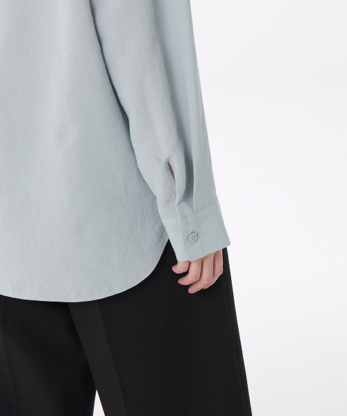 MUSINSA STANDARD WOMAN（ムシンサスタンダードウーマン）の「ウィメンズリラックスドリネンライクシャツ[ミントグレー]（シャツ/ブラウス・レディース・その他・SMALL/MEDIUM/LARGE/X-SMALL）」の4枚目の写真