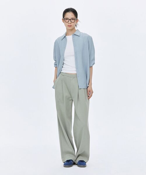 MUSINSA STANDARD WOMAN（ムシンサスタンダードウーマン）の「ウィメンズリラックスドリネンライクシャツ[ミントグレー]（シャツ/ブラウス・レディース・その他・SMALL/MEDIUM/LARGE/X-SMALL）」の5枚目の写真
