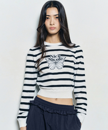 MINI BUTTERFLY SIGNATURE STRIPE KNIT_IVORY