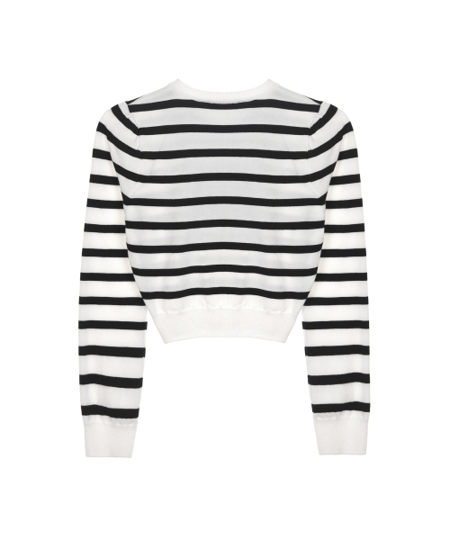 NICK&NICOLE(ニックアンドニコール)の「MINI BUTTERFLY SIGNATURE STRIPE KNIT_IVORY(ニット/セーター・レディース・その他・FREE)」の5枚目の写真