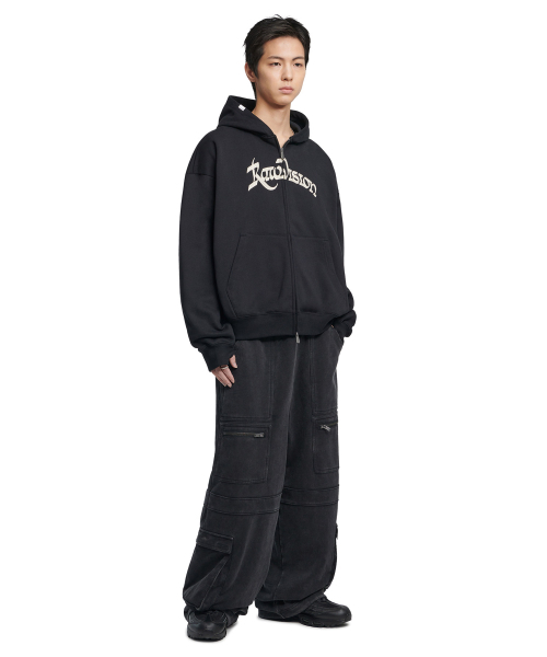 NOMANUAL（NOMANUAL）の「R.V CHAIN STITCHED HOODED ZIP-UP - BLACK（パーカー・レディース・その他・SMALL/MEDIUM/LARGE/X-LARGE）」の3枚目の写真