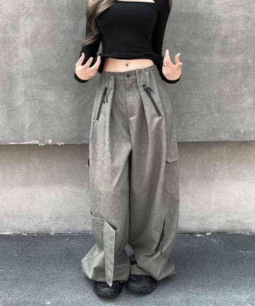 ジップデザインワイドカーゴパンツ（その他パンツ）｜VEILA（ヴェイラ