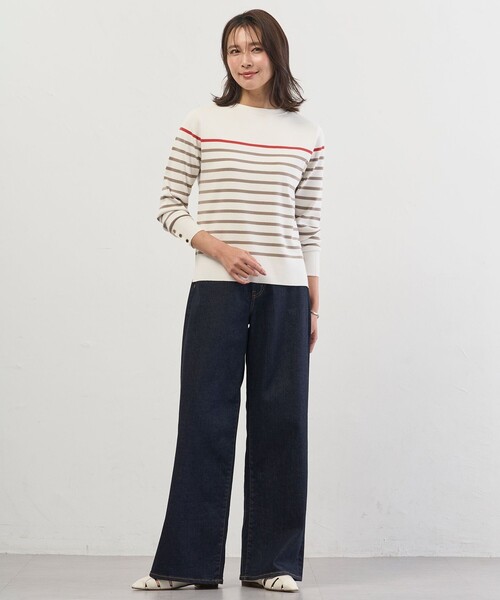 J.PRESS(ジェイプレス)の「Rayon Stretch Border ニット(ニット/セーター・レディース・ネイビー系1/ブルー系1/ブラウン系1・LARGE/MEDIUM)」の13枚目の写真