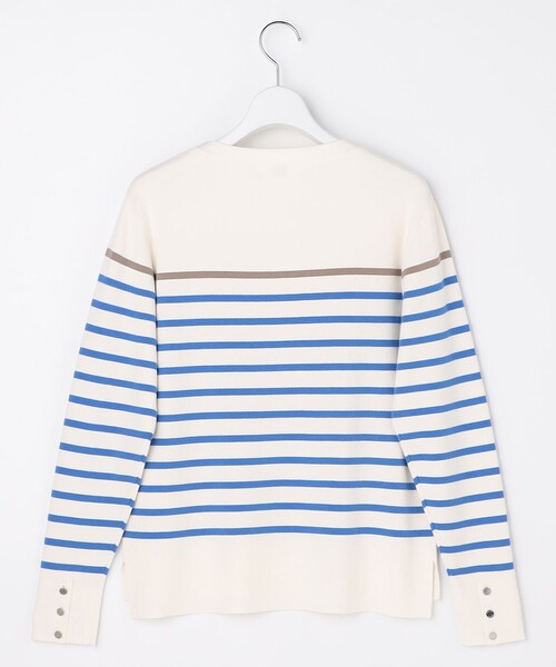 J.PRESS(ジェイプレス)の「Rayon Stretch Border ニット(ニット/セーター・レディース・ネイビー系1/ブルー系1/ブラウン系1・LARGE/MEDIUM)」の6枚目の写真