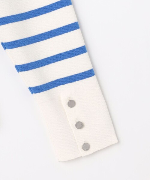 J.PRESS(ジェイプレス)の「Rayon Stretch Border ニット(ニット/セーター・レディース・ネイビー系1/ブルー系1/ブラウン系1・LARGE/MEDIUM)」の5枚目の写真