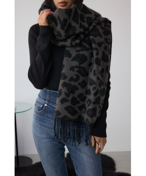 AZUL by moussy（アズールバイマウジー）の「ビッグレオパードストール（ストール/ショール・レディース・ブラウン系その他/グレー系その他・FREE）」の2枚目の写真