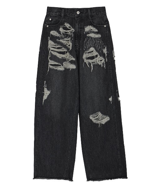 Ameri（アメリ）の「UND HARD DAMAGE LOOSE DENIM（デニムパンツ