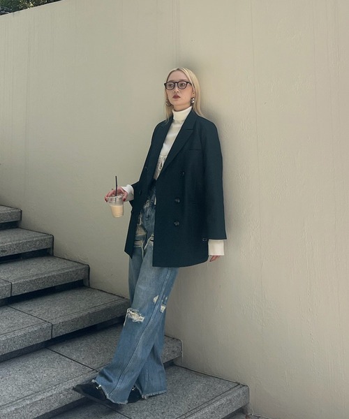 Ameri（アメリ）の「UND HARD DAMAGE LOOSE DENIM（デニムパンツ・レディース・ブラック/ブルー・24inch/25inch/26inch）」の10枚目の写真