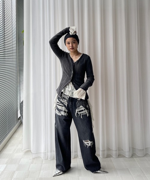 Ameri（アメリ）の「UND HARD DAMAGE LOOSE DENIM（デニムパンツ