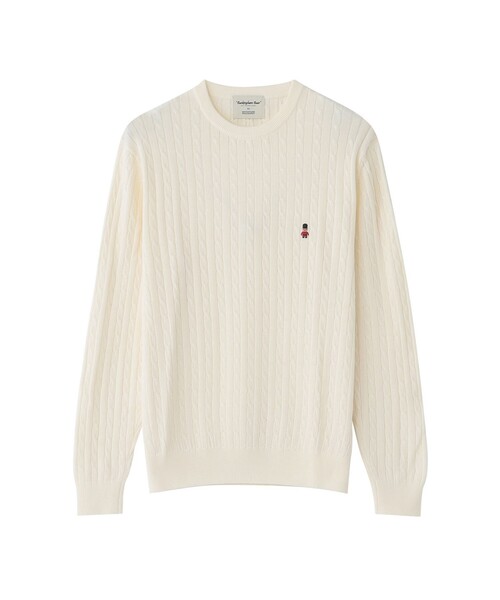MACKINTOSH PHILOSOPHY(マッキントッシュ フィロソフィー)の「【WEB&一部店舗限定】バッキンガムベア ケーブル クルーネックプルオーバー(ニット/セーター・メンズ・ダークネイビー/イエロー系その他3/オフホワイト/ライトブルー・38/40)」の2枚目の写真