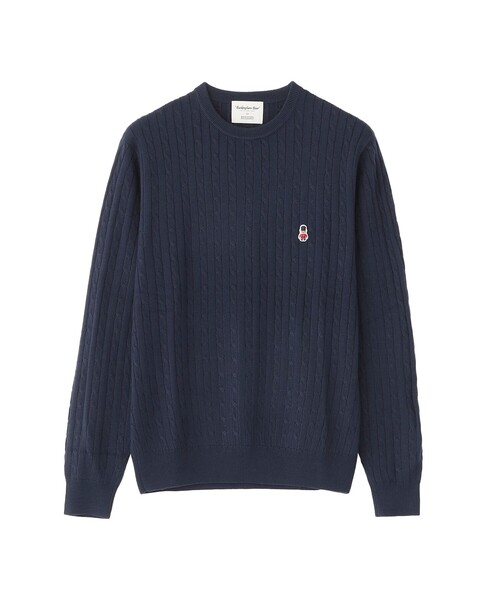 MACKINTOSH PHILOSOPHY(マッキントッシュ フィロソフィー)の「【WEB&一部店舗限定】バッキンガムベア ケーブル クルーネックプルオーバー(ニット/セーター・メンズ・ダークネイビー/イエロー系その他3/オフホワイト/ライトブルー・38/40)」の4枚目の写真