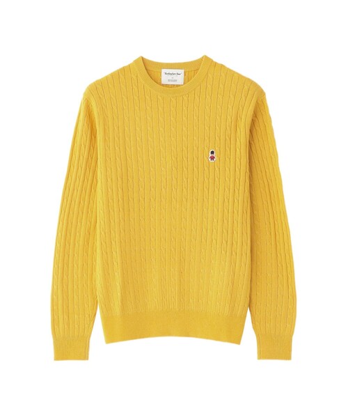 MACKINTOSH PHILOSOPHY(マッキントッシュ フィロソフィー)の「【WEB&一部店舗限定】バッキンガムベア ケーブル クルーネックプルオーバー(ニット/セーター・メンズ・ダークネイビー/イエロー系その他3/オフホワイト/ライトブルー・38/40)」の1枚目の写真
