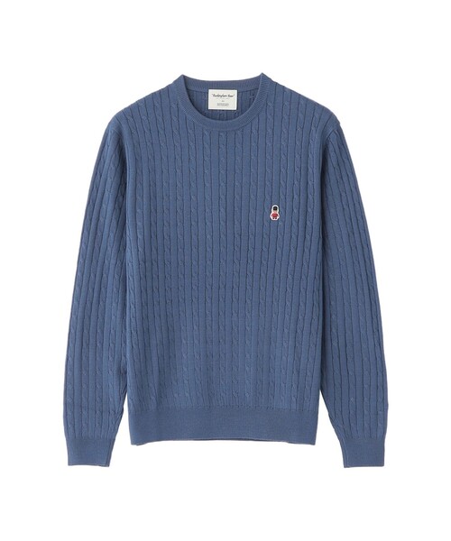 MACKINTOSH PHILOSOPHY(マッキントッシュ フィロソフィー)の「【WEB&一部店舗限定】バッキンガムベア ケーブル クルーネックプルオーバー(ニット/セーター・メンズ・ダークネイビー/イエロー系その他3/オフホワイト/ライトブルー・38/40)」の3枚目の写真