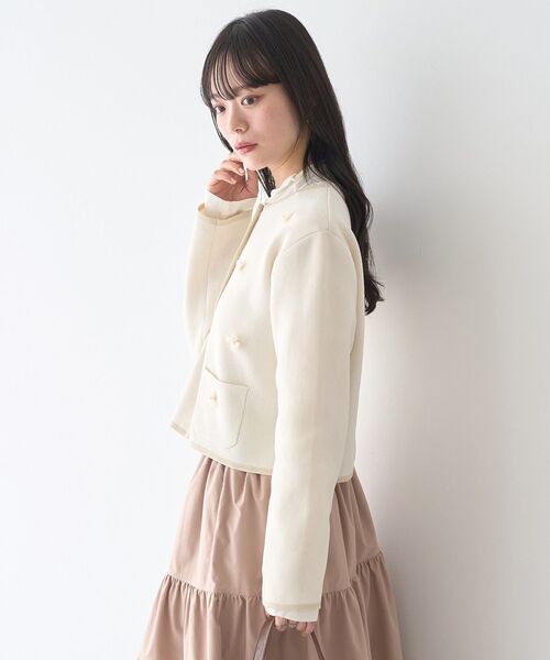 earth music&ecology(アースミュージックアンドエコロジー)の「フラワーモチーフニットカーディガン(ニット/セーター・レディース・アイボリー/ブラック・FREE)」の21枚目の写真