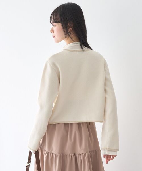 earth music&ecology(アースミュージックアンドエコロジー)の「フラワーモチーフニットカーディガン(ニット/セーター・レディース・アイボリー/ブラック・FREE)」の22枚目の写真