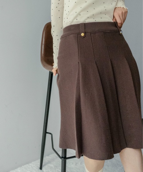 on:nue（オンニュ）の「【on:nue】[着用動画あり！/3色展開]ニットプリーツミディ丈スカート（スカート・レディース・グレー/ブラック/ブラウン・FREE）」の7枚目の写真