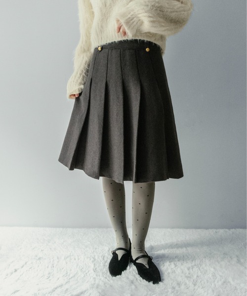 on:nue（オンニュ）の「【on:nue】[着用動画あり！/3色展開]ニットプリーツミディ丈スカート（スカート・レディース・グレー/ブラック/ブラウン・FREE）」の13枚目の写真